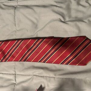 Hart Schaffner Marx Red and Gold Striped Tie